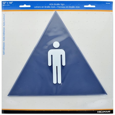 Hillman Men Restroom Symbol, Plastic, 5.35 in x 12 in 844606